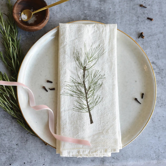 Napkin Set, Winter Greens (juniper, cedar, white pine & fir)