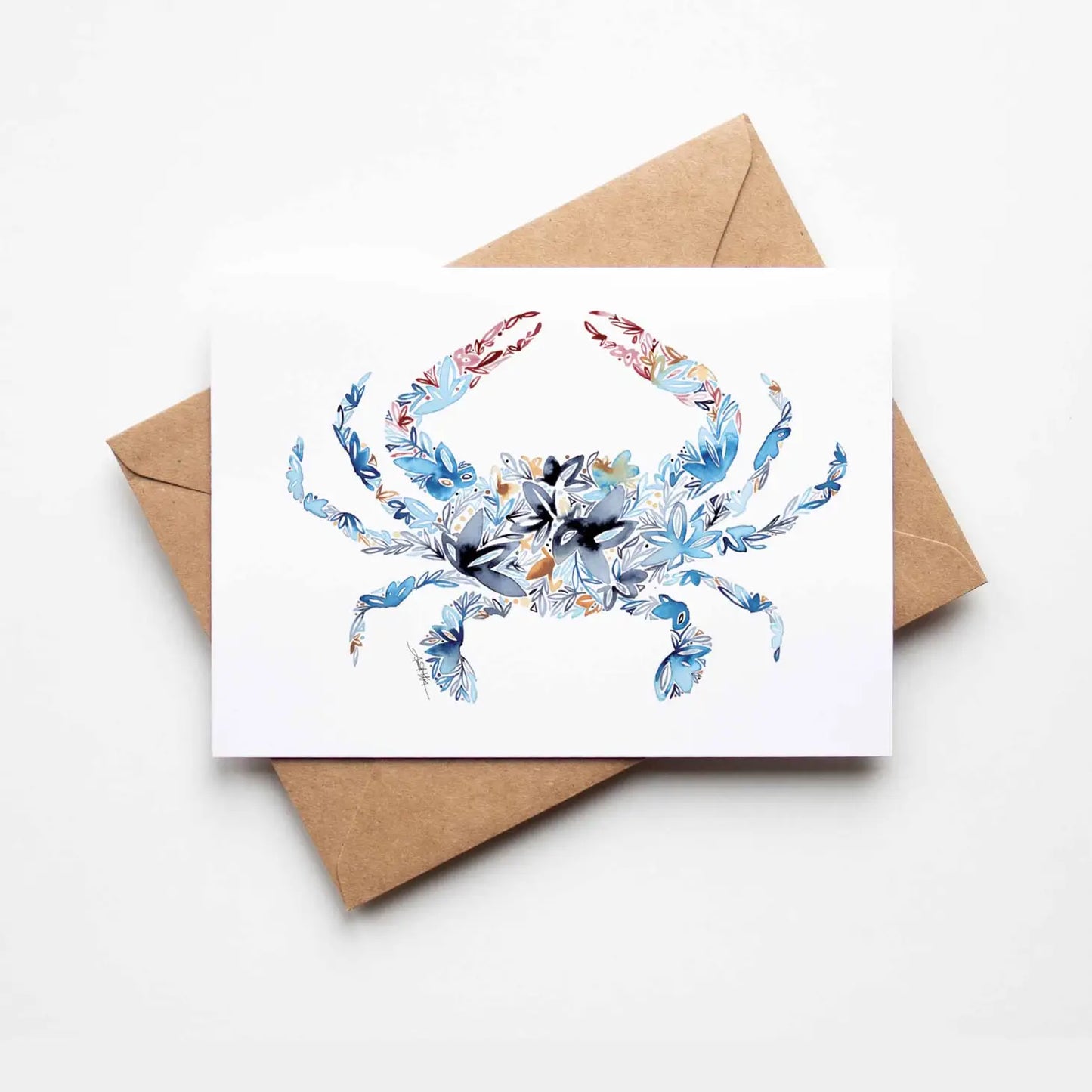 Blue Crab Single Note Card
