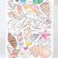 Sea Shell Collector tea towel