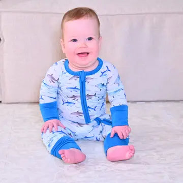 Bamboo Baby zipper pajama-Sharks