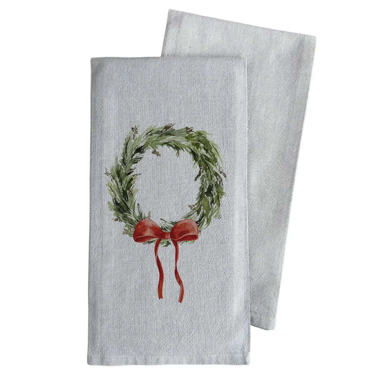Christmas Wreath tea towel,natural