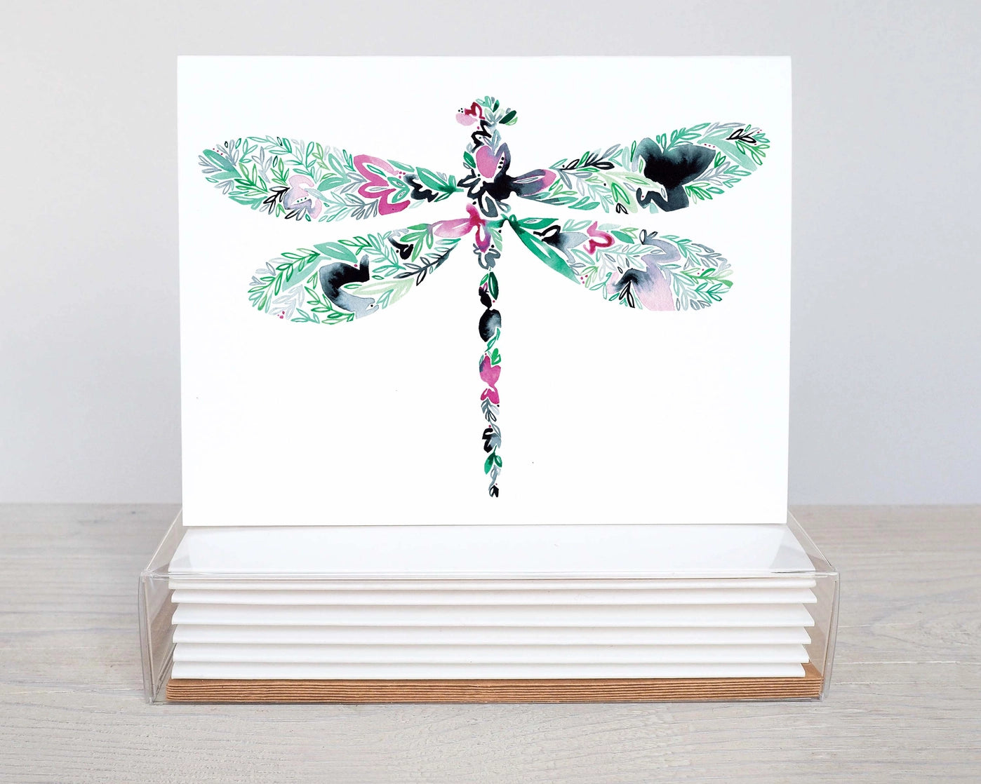 Dragonfly Floral Notecard Stationary Set