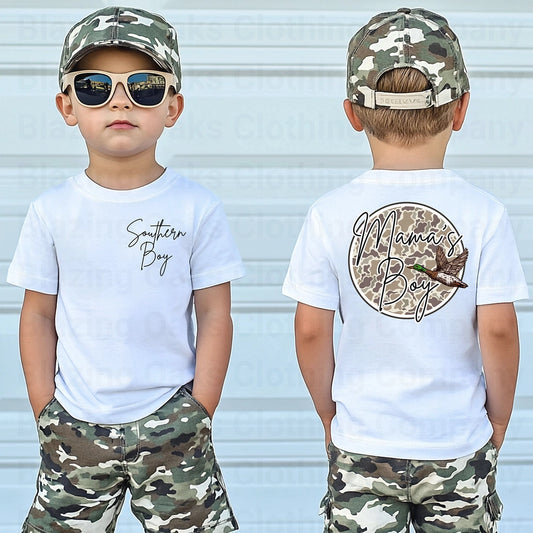 Camo Mama's Boy Shirt, Carolina Blue, Long Sleeve