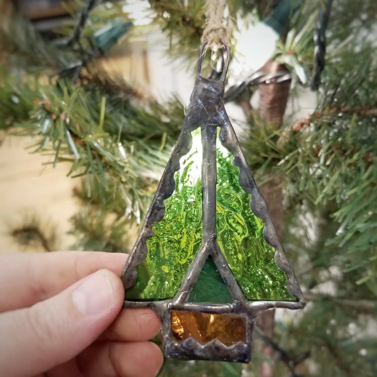 Stain Glassed Tree Ornament