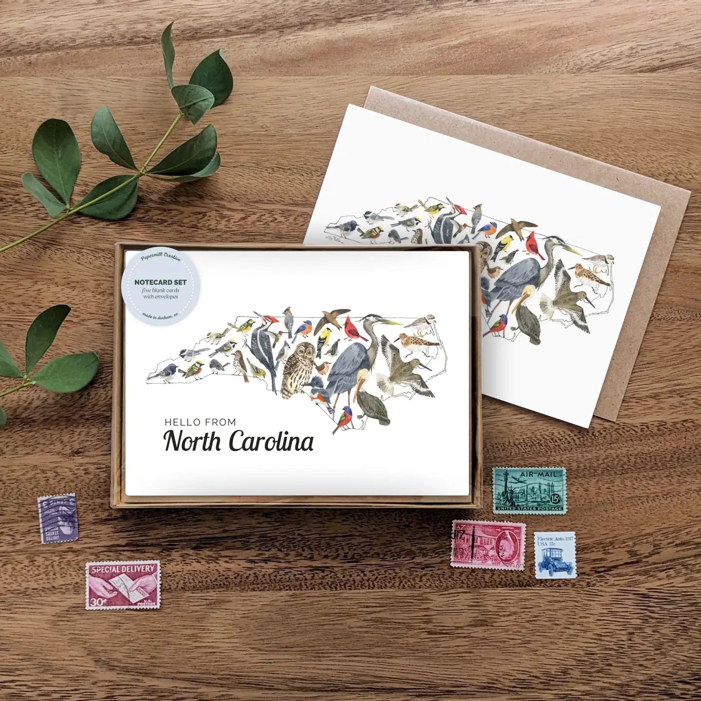 NC Birds notecard Set "Hello from NC" on Front