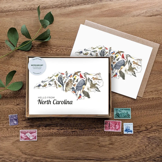 NC Birds notecard Set "Hello from NC" on Front