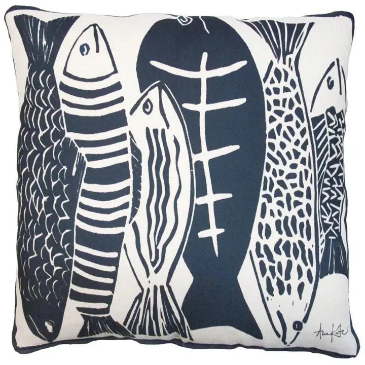 Blue Fish 18X18 Pillow