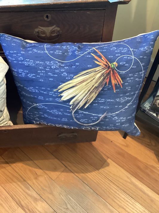 Hooked on Fishing Pillow 19X24