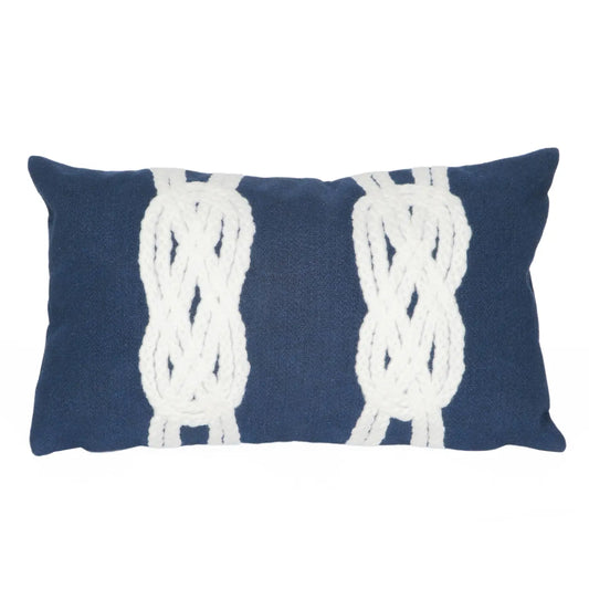 Visions II Double Knot Indoor/Outdoor Pillow, Navy 12"x20"