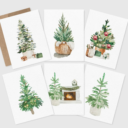 Holiday Greeting Cards, Christmas Trees