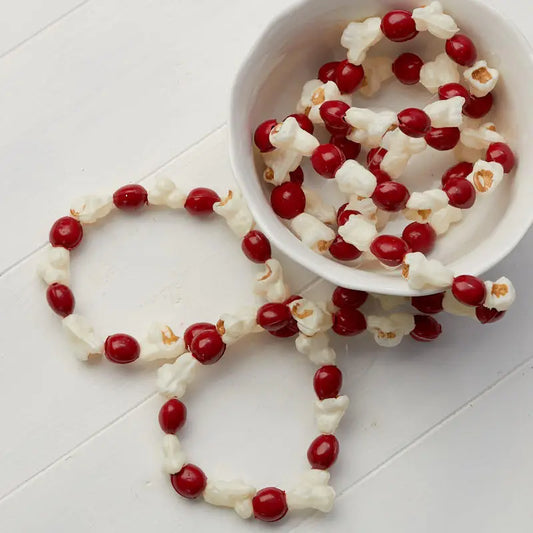 Artificial Popcorn & Cranberry Garland 6'