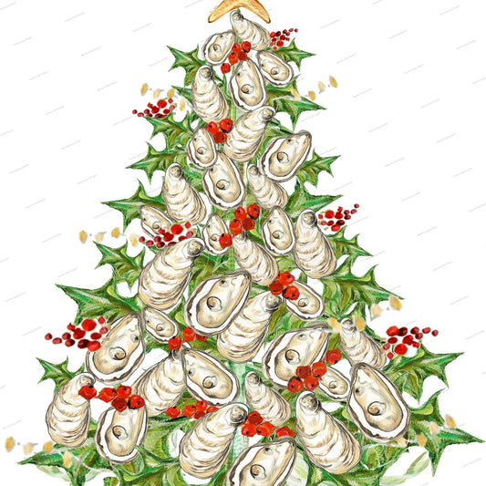 Oyster Tree with Berries Kitchen Towel