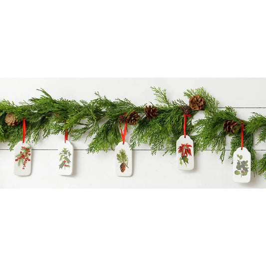Winter Botanical Ceramic Ornaments