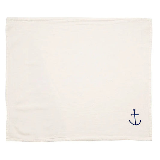 Tiny Anchor Cloth Napkins in White