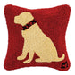 Duke Yellow Lab, Hooked Wool Pillow