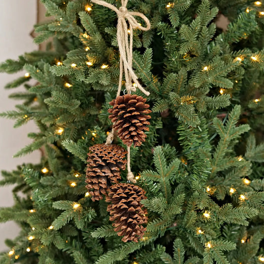 19" Long Natural Pinecone Trio Cluster