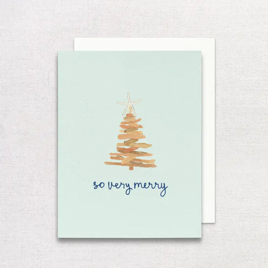 Driftwood Christmas Tree Greeting Card