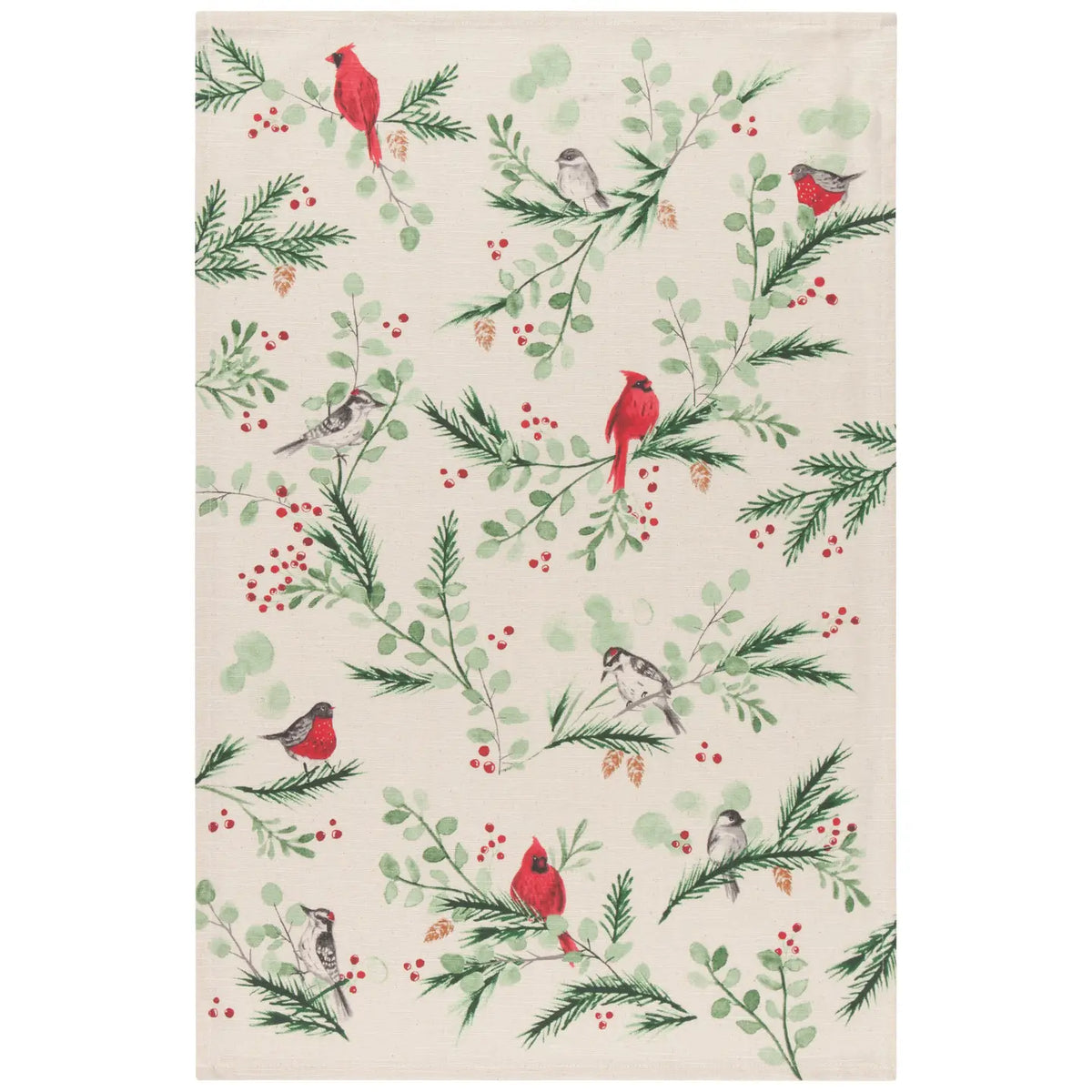 Forest Birds Christmas Dishtowel