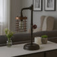 Table Lamp - Bronze Metal Pipe with Caged Shade, 18 in.