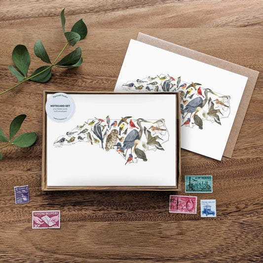 NC Birds notecard Set "Hello from NC" on Front