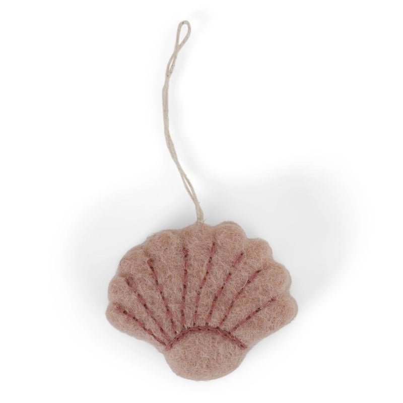 Clam ornament-dusty rose