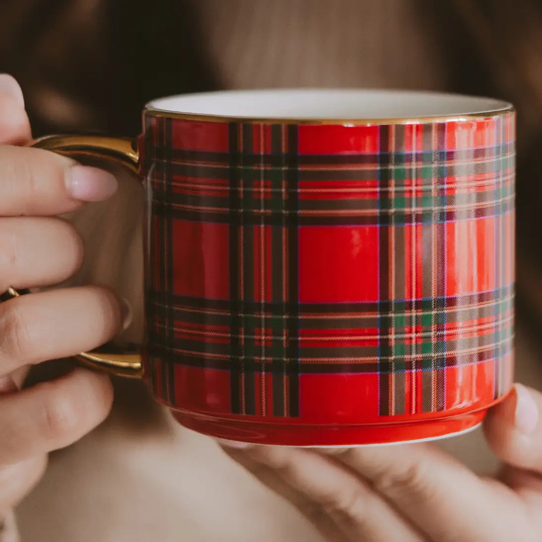 Red Plaid Coffee Mug