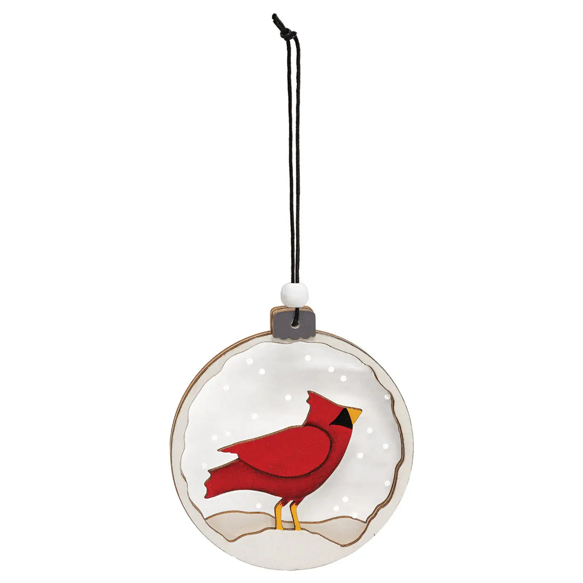 Snowy Cardinal Bulb Ornament