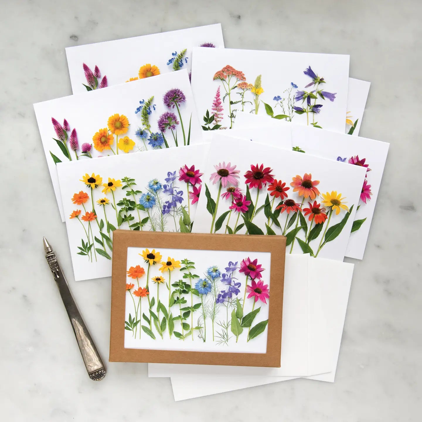 Card Set - Summer Flower Rainbows