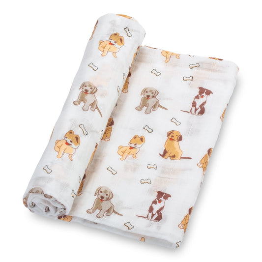 Baby Muslin Swaddle Blanket-Woof-Woof