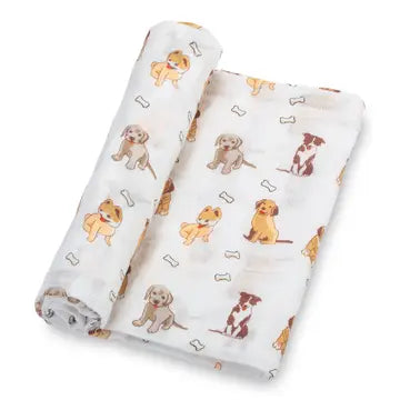 Baby Muslin Swaddle Blanket-Woof-Woof