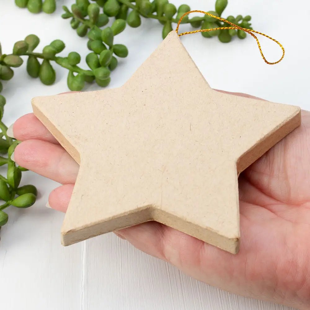 Paper Mache Flat Star Ornament