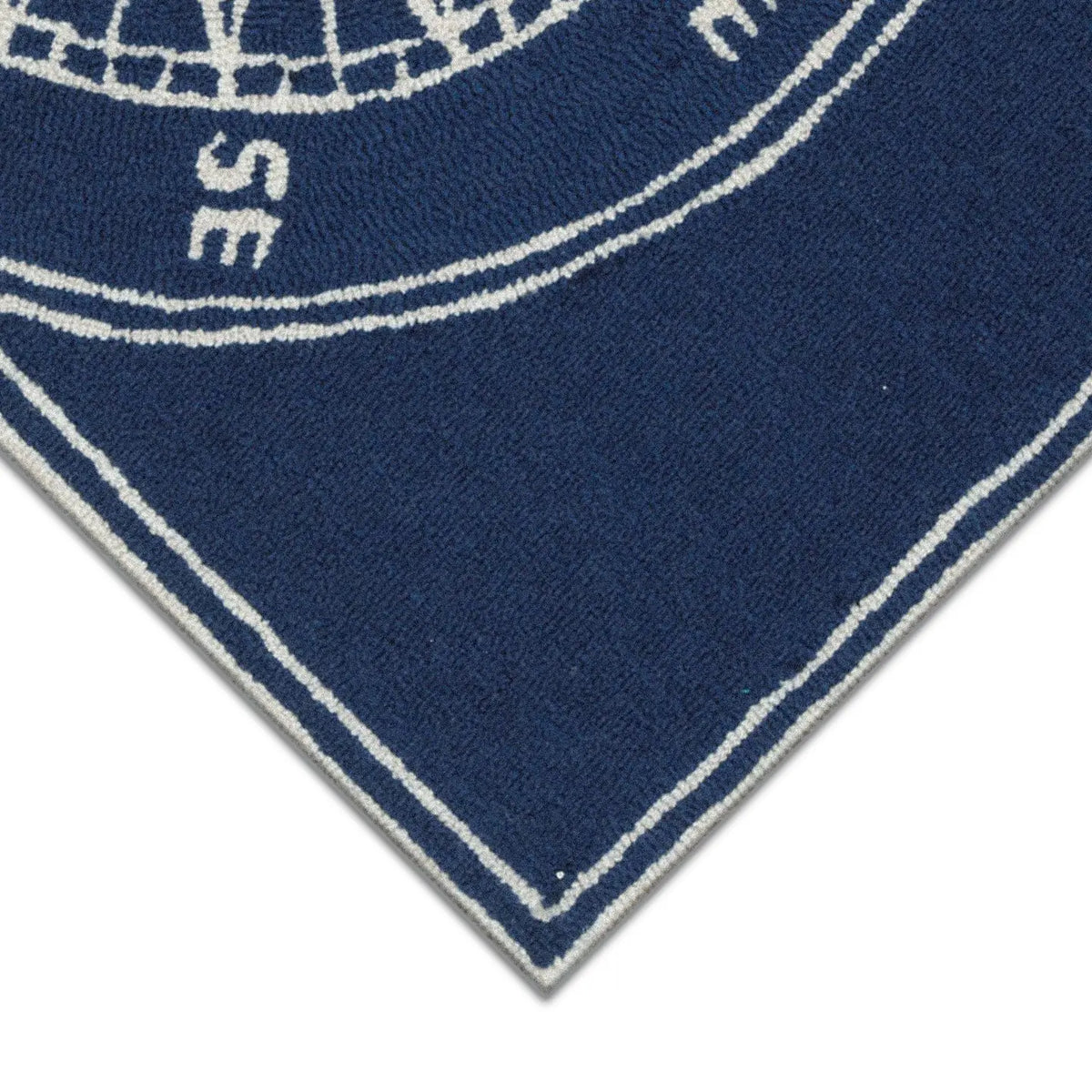 Front Porch Compass Indoor/Outdoor Rug, Navy, 2' x 3"