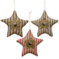 Ticking Button Star Ornament w/Button