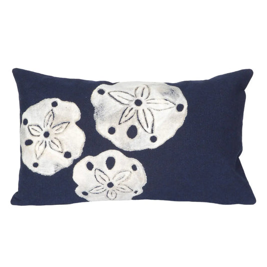 Visions/Sand Dollar Indoor/Outdoor Pillow, Navy