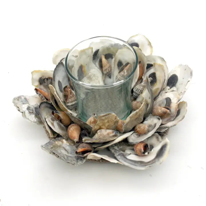 Oyster Shells Glass Tealight