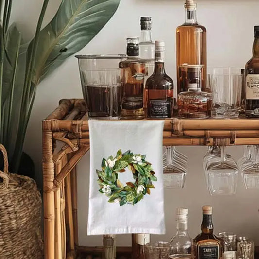 Magnolia Wreath Flour Sack Towel