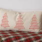 Reversible Pillow - Red Stripes & Trees