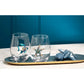 Stemless wine glass with jewel starfish