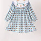Blue, Mallard Duck-embroidery dress