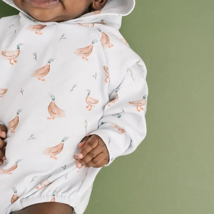 Puddle Ducks Hoodie Romper Set