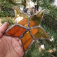 Stained Glass 5-Star Ornament Red/Orange