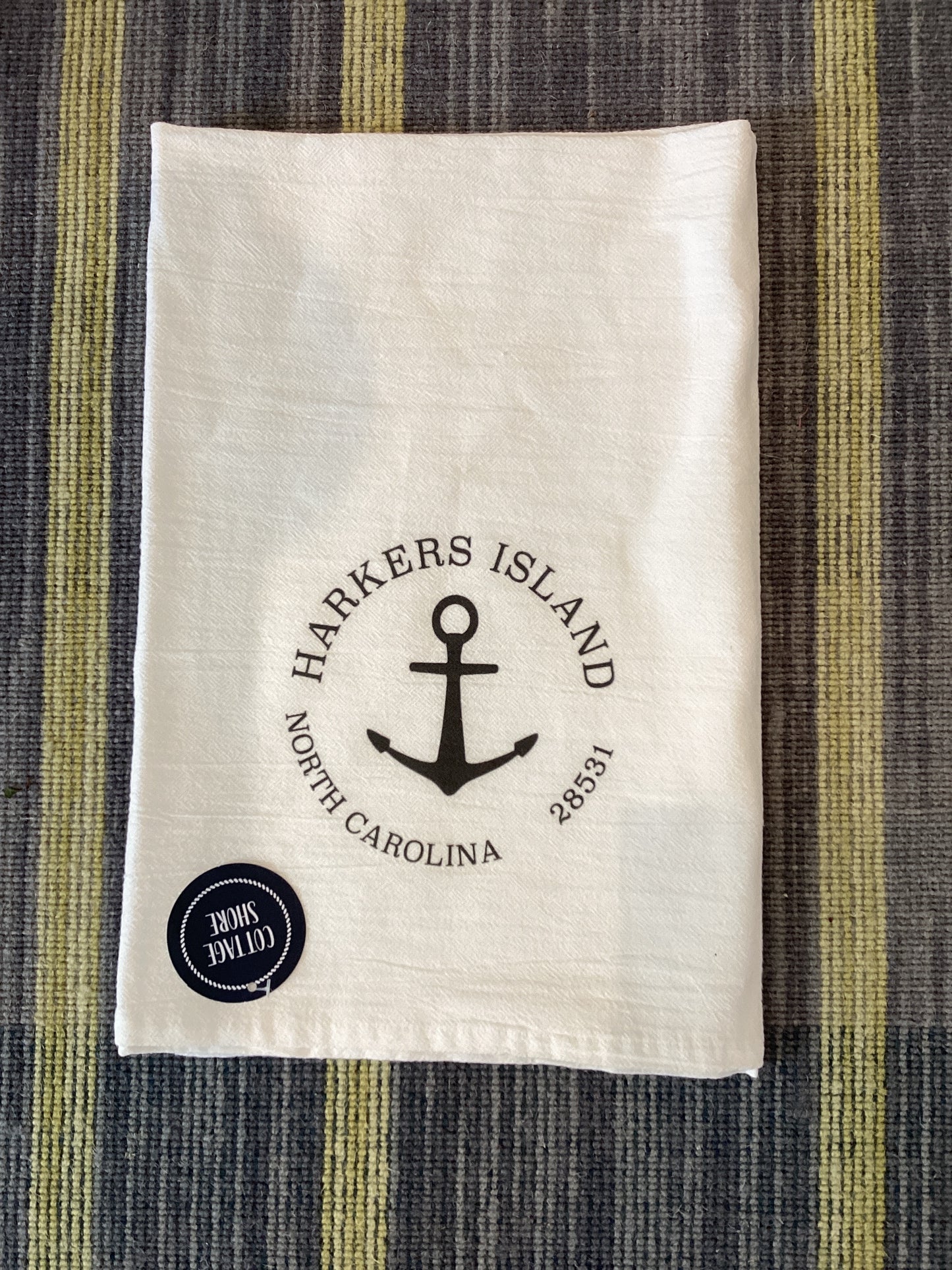 Anchor Harkers Island, NC 28531 Tea Towel