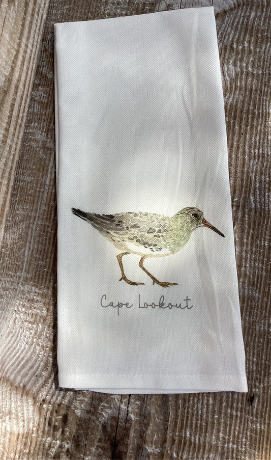 Sand Piper with "Cape Lookout" Dishtowel