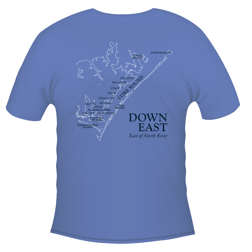 T-Shirt DE Map Outline, Flo Blue SS