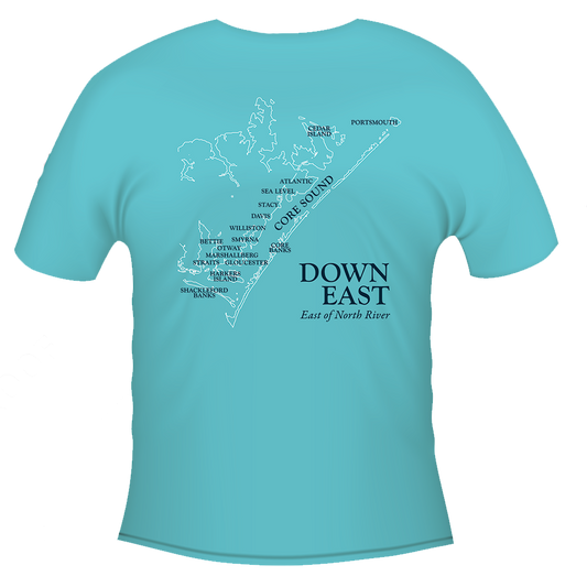 T-Shirt DE Map Outline, Lagoon Blue SS