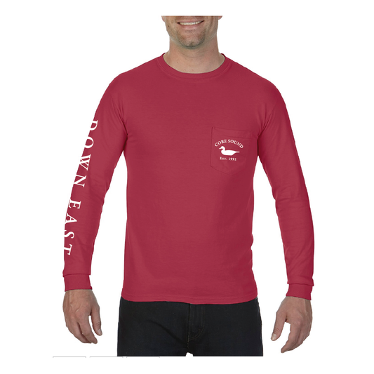 DE Map LS Tee Shirt with Pocket, Brick