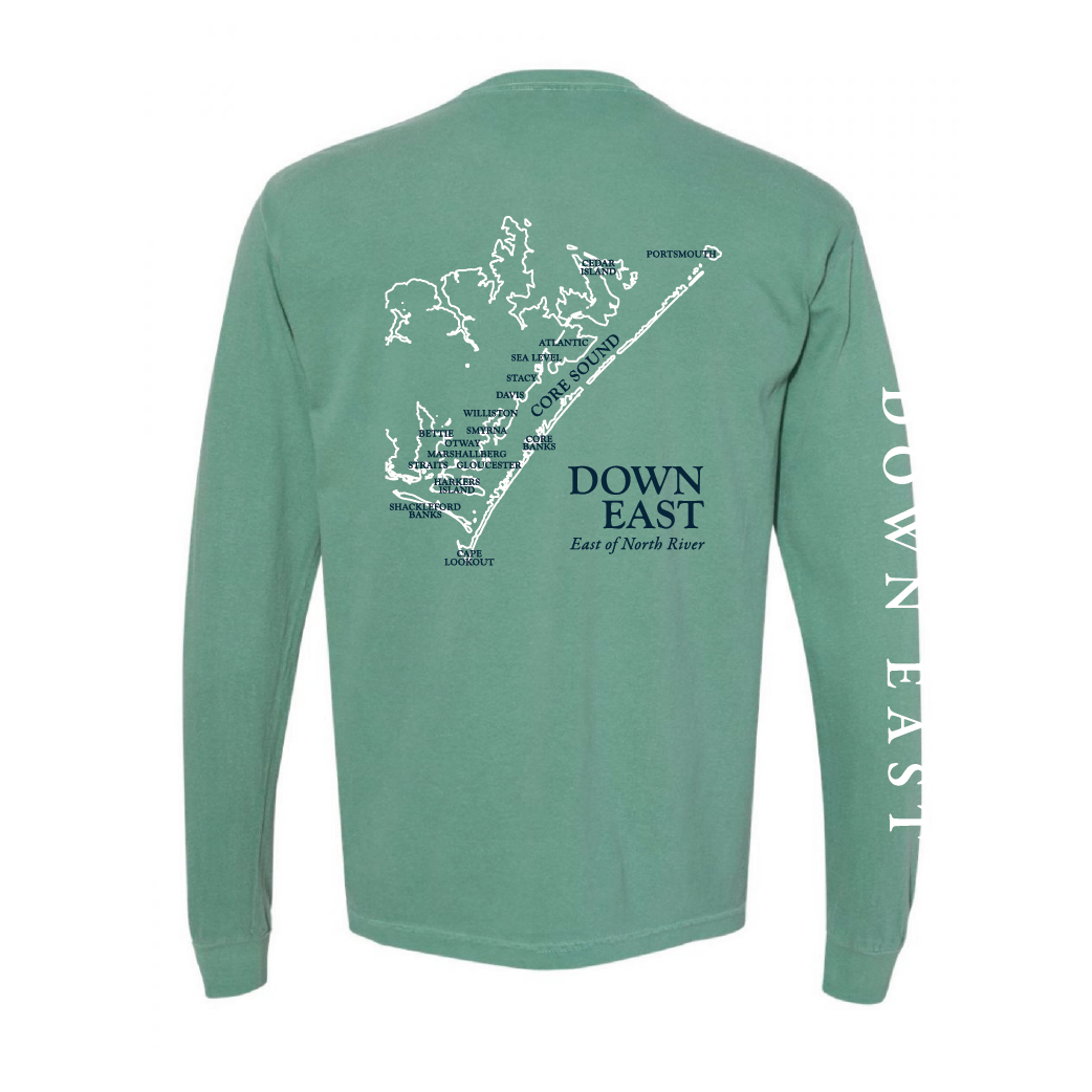 DE Map LS Tee Shirt with Pocket, Light Green