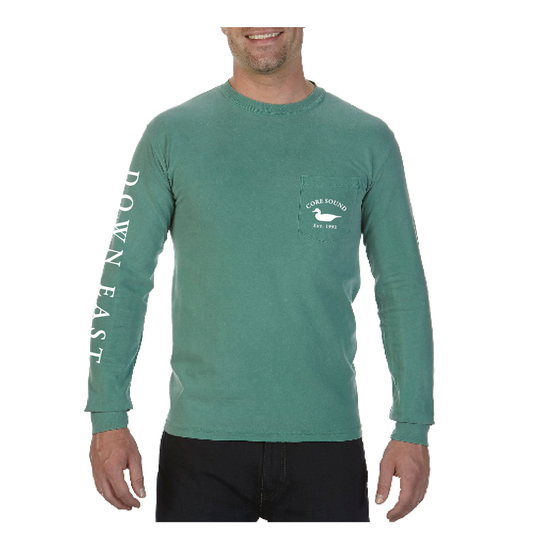 DE Map LS Tee Shirt with Pocket, Light Green
