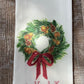 Christmas Wreath with "Harkers Island" Dishtowel