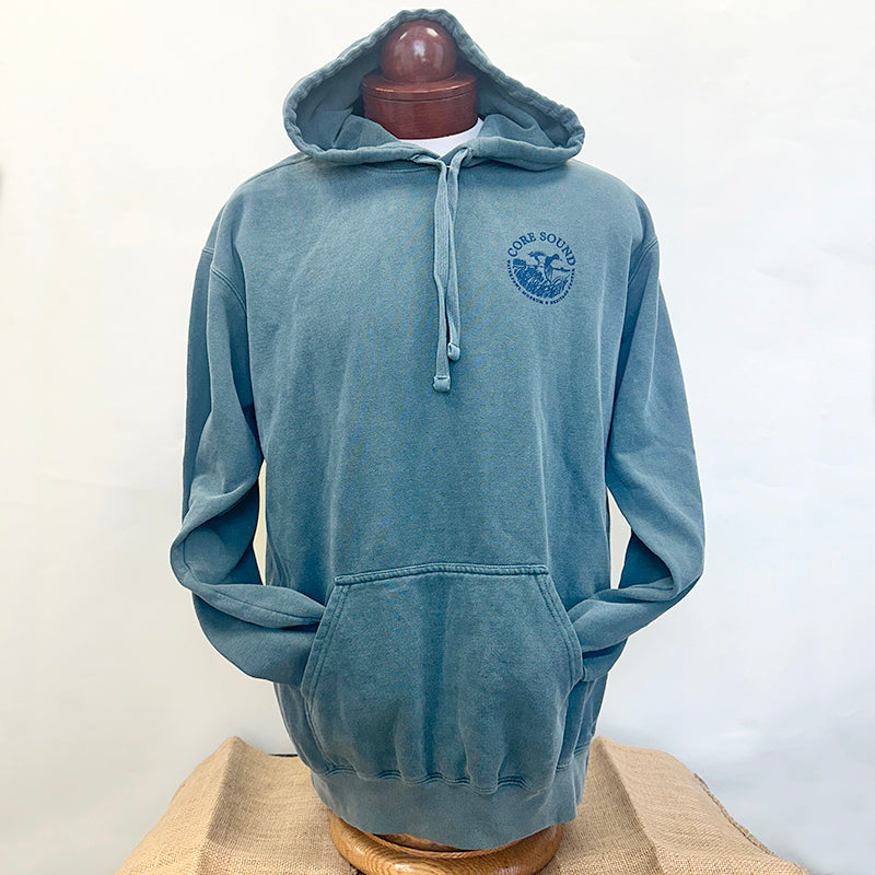 BluSpruce, Hooded Pullover Sweatshirt Down East Map Outline